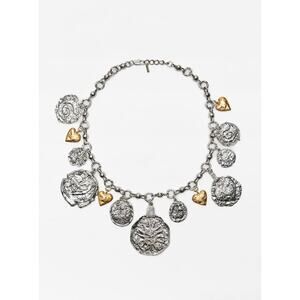Nwt-Zara HEART MEDALLIONS NECKLACE